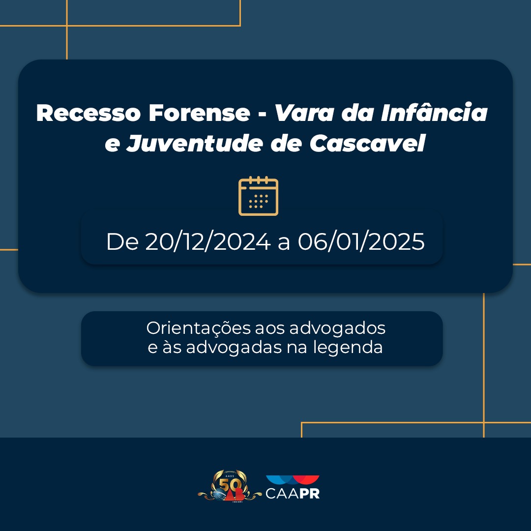 Recesso Forense na Vara da Infância e Juventude de Cascavel em Destaque